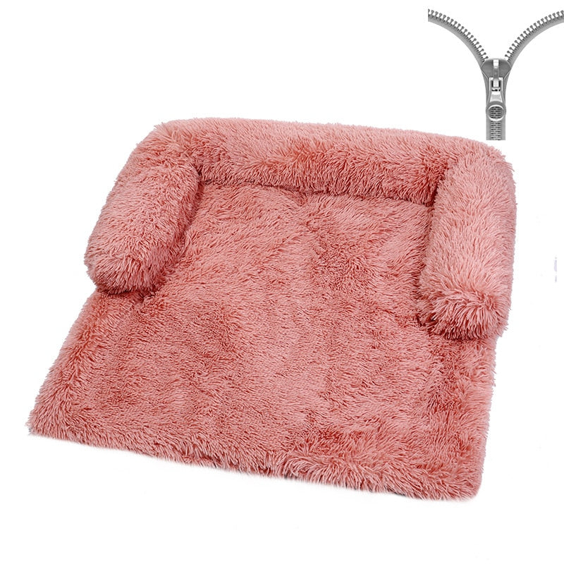 Sofa Bed Cover With Soft Long Plush Zipper