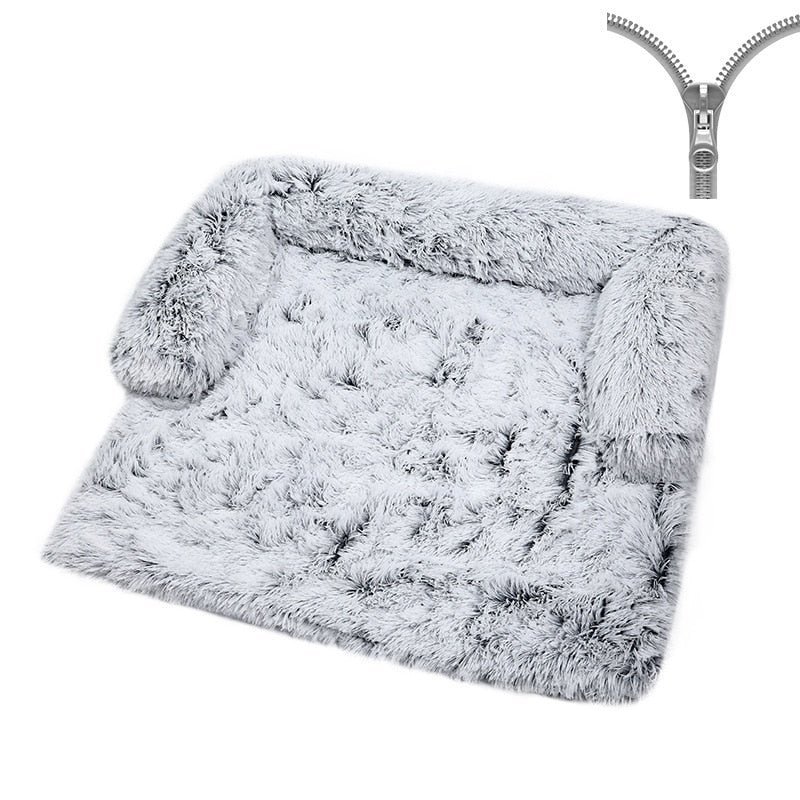 Sofa Bed Cover With Soft Long Plush Zipper