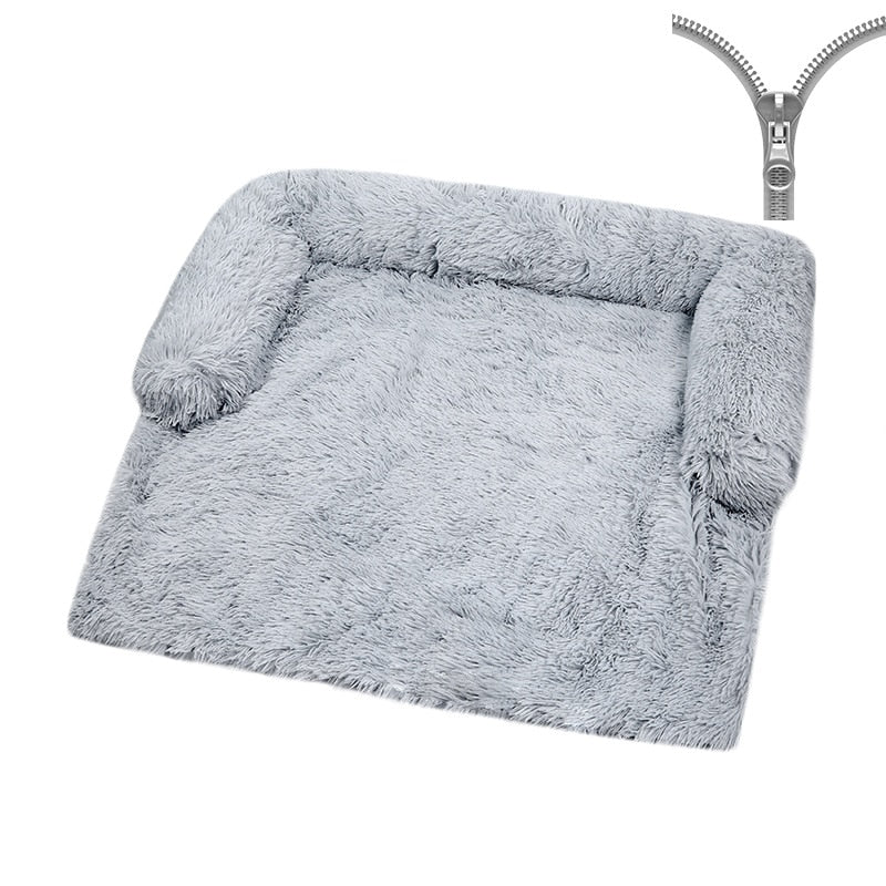 Sofa Bed Cover With Soft Long Plush Zipper