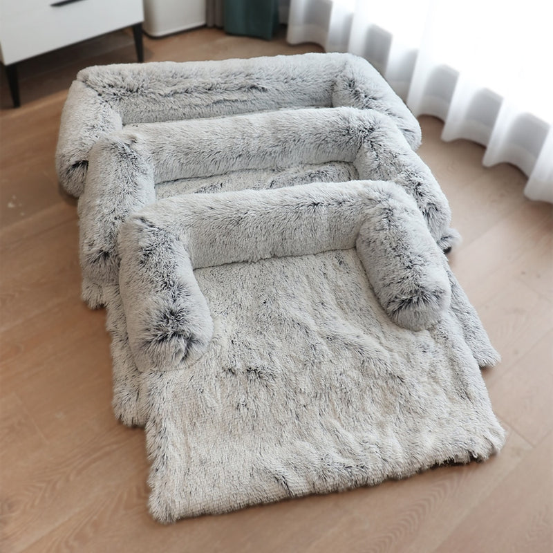 Sofa Bed Cover With Soft Long Plush Zipper