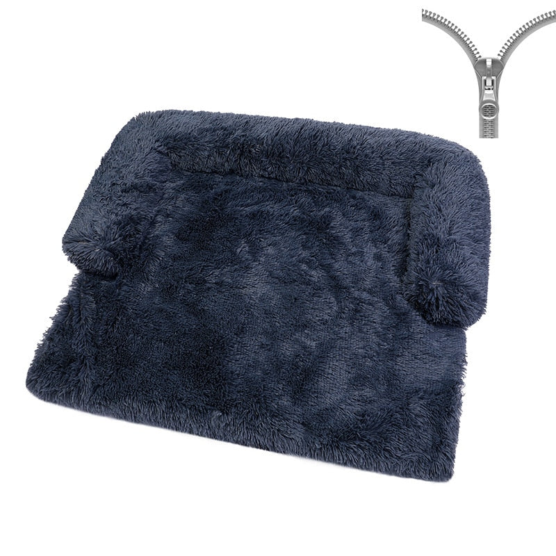Sofa Bed Cover With Soft Long Plush Zipper