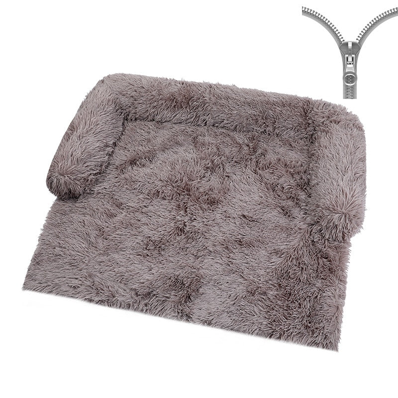 Sofa Bed Cover With Soft Long Plush Zipper